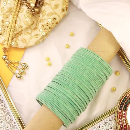 Velvet Metal Bangles for Women Available in Various Color Set of 32 Bangles