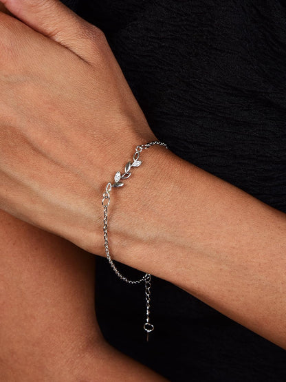 Copper Sterling Silver Plated Charm Bracelet for Women & Girls