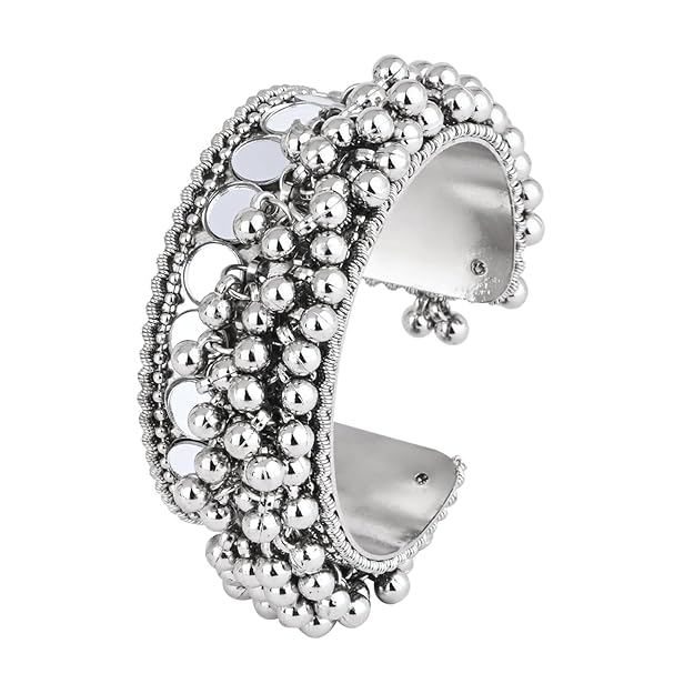 Women's Adjustable Bracelet Oxidised Ghungroo Kada