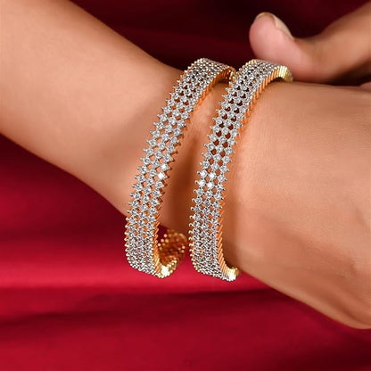 AD Jewellery White American Diamond Bangles