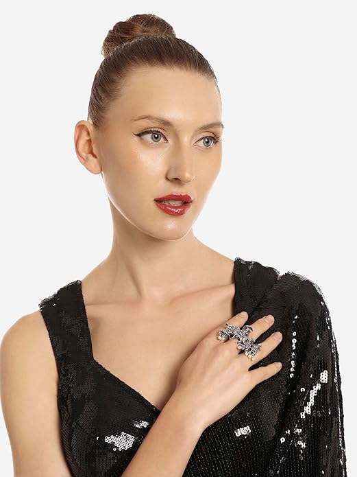 Antique Barat Oxidised Silver Ring