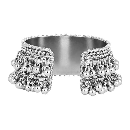 Adjustable Cuff Bracelets Silver Ghungroo Kada