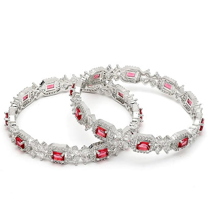 AD Diamond Bangles Square Design Set of 2