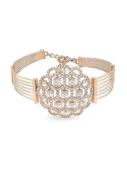 Rose Gold Plated Bracelet Dazzling CZ Kada