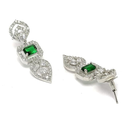 American diamond emerald necklace with rich green stones