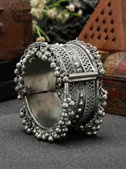 Oxidised Bangles India Silver Cuff Style