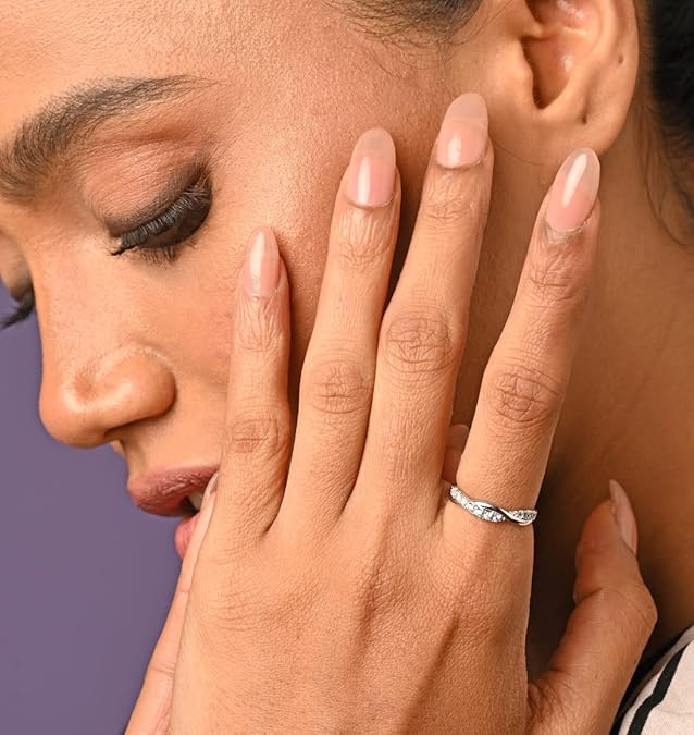 925 Sterling Minimal Office Silver Rings for Women with Adjustable Band