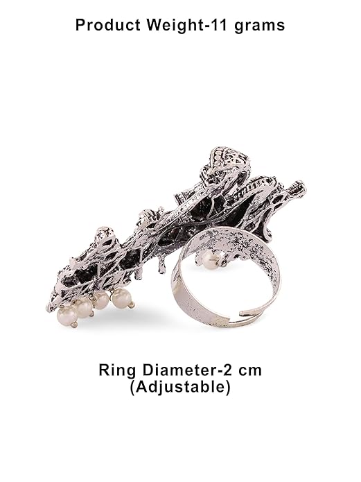 Oxidised silver rings with antique ethnic finish