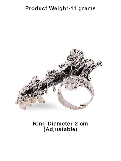 Oxidised silver rings with antique ethnic finish