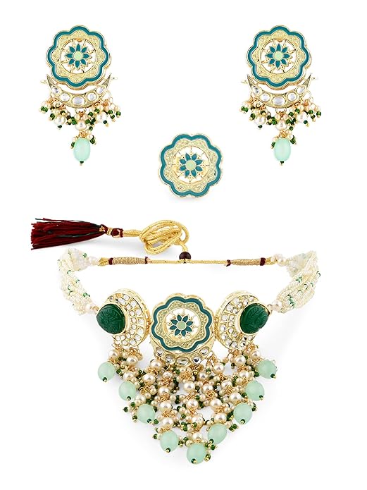 Wedding Necklace Turquoise Blue Green Earrings Set