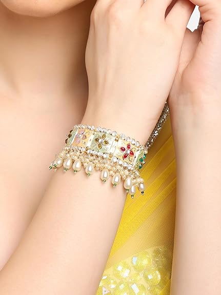 Kundan & Beads Ethnic Pearl Bracelet Wedding