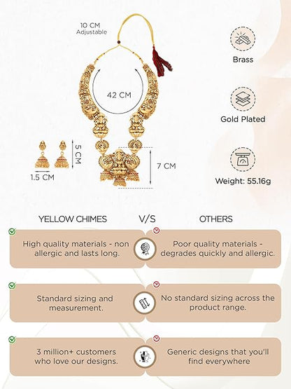 Temple necklace with detailed goddess motif design
