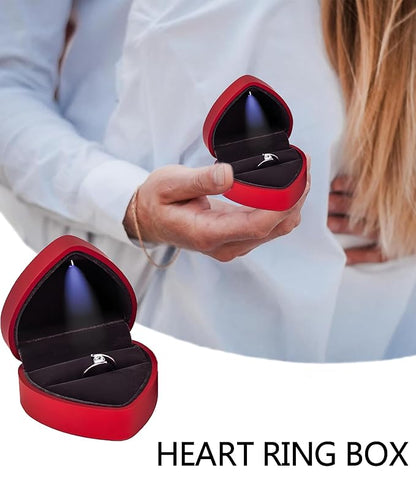 Proposal Ring Box with Light in Blue Elegant Design for Engagement & Romantic Surprise