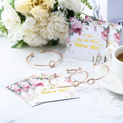 Love Knot Bangle Bracelet Set -Rose Gold - (10 Pcs)