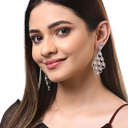 American Diamond Contemporary Drop Earrings
