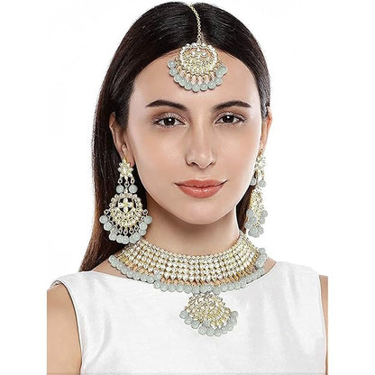 Bridal Kundan Jewellery Pearl Choker Set