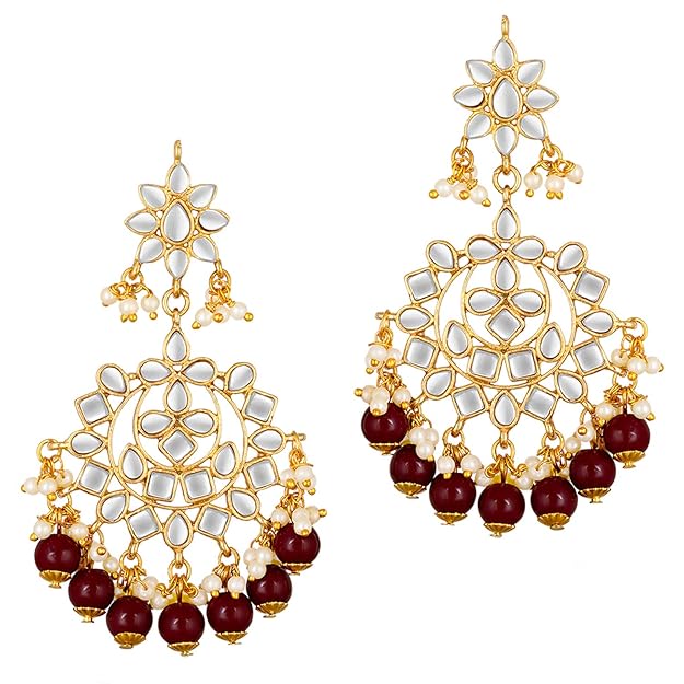 Maang Tikka with Pearl in Gold Plated Kundan Blue Faux Pearl Wedding Set