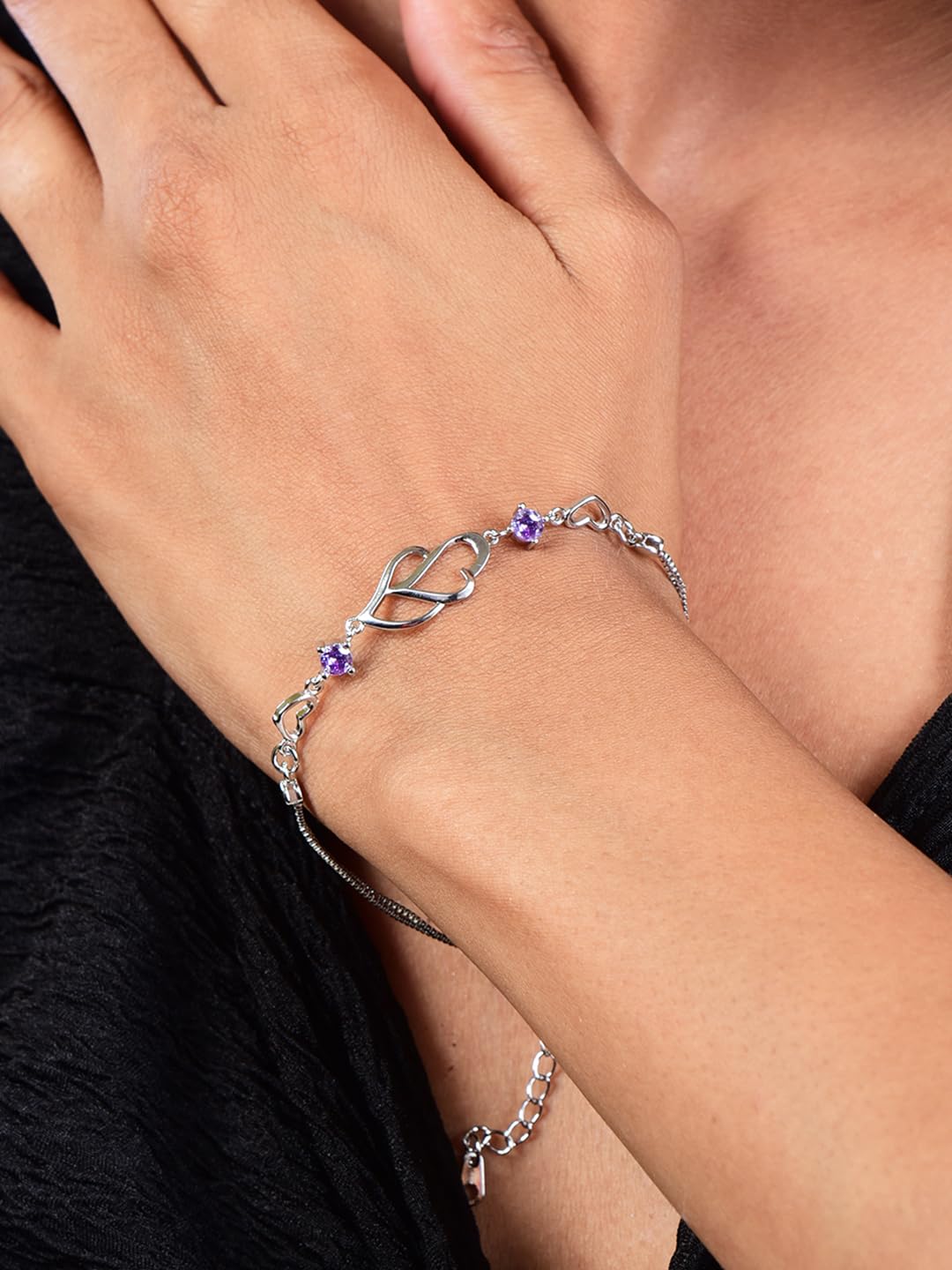 Copper Sterling Silver Charm Bracelet for Women(Pack of 1)