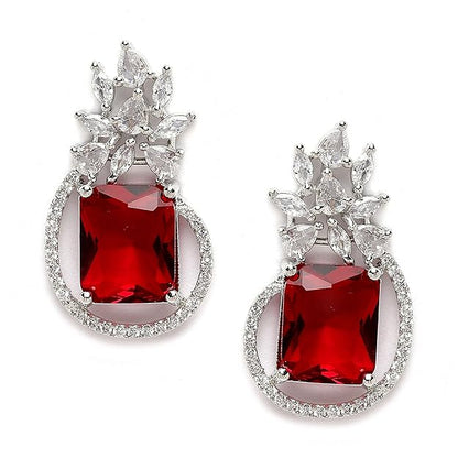 American Diamond Paisley Stud Earrings