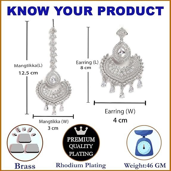 Small diamond maang tikka for minimal bridal wear