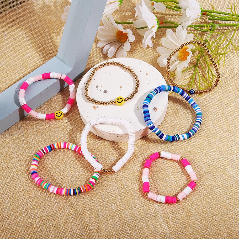 7-Pcs Colorful Beaded Bracelet Set for Friends