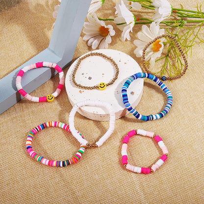 7-Pcs Colorful Beaded Bracelet Set for Friends