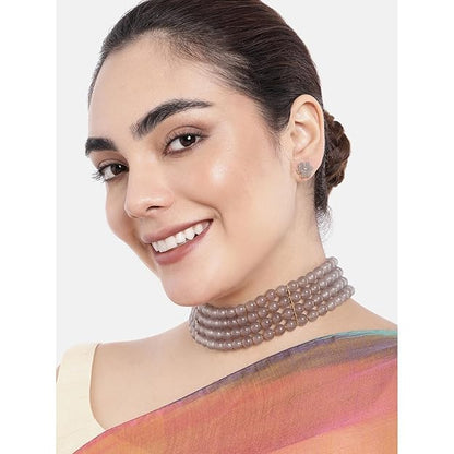 Maharani Necklace in Traditional Maharani Haar Necklace with Earrings Bridal Jewellery Set for Women