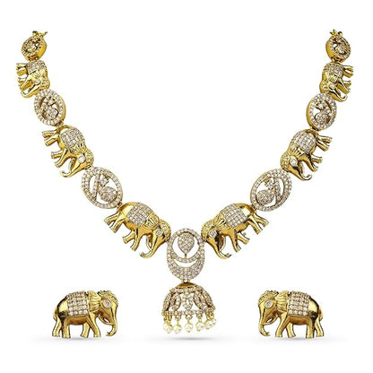 Gold Plated Temple Jewellery Set