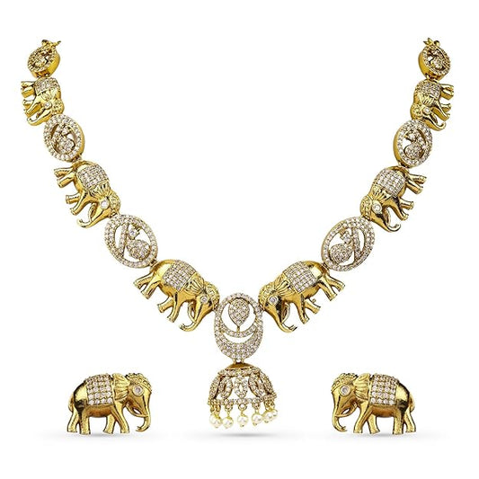 Gold Plated Temple Jewellery Set