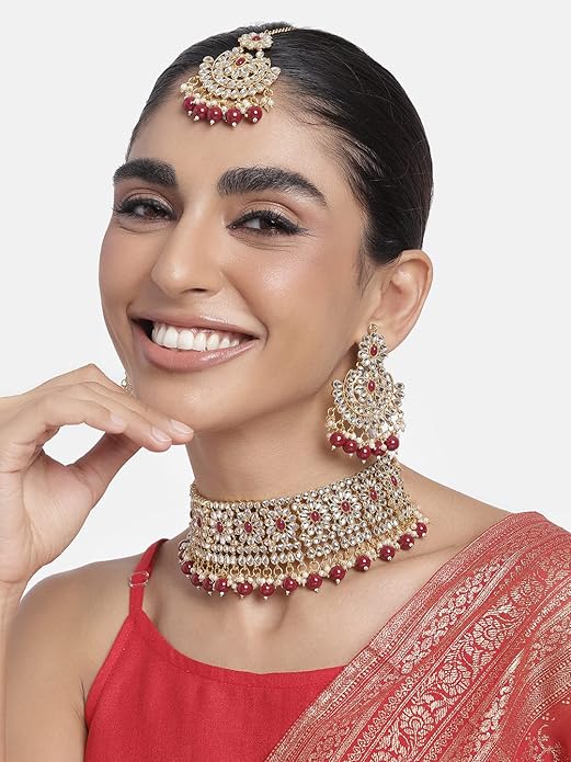 Necklace and Earring Set in Crystal and Faux Pearl Jewellery Gift Set for Women