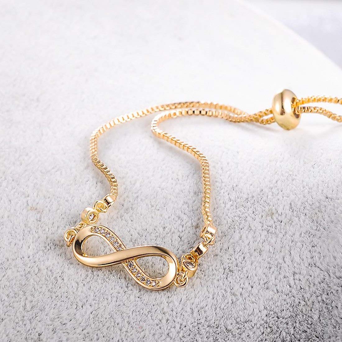 Infinity Diamond Gold Love Knot Bracelet