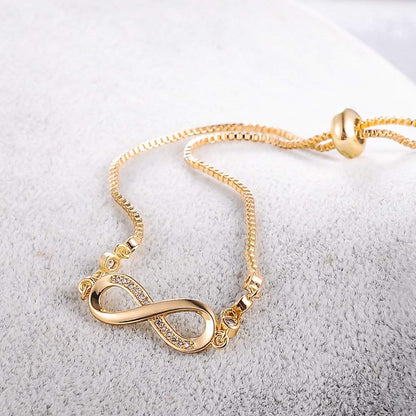 Infinity Diamond Gold Love Knot Bracelet