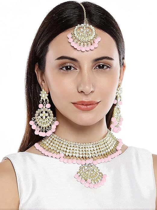 Bridal Kundan Jewellery Pearl Choker Set