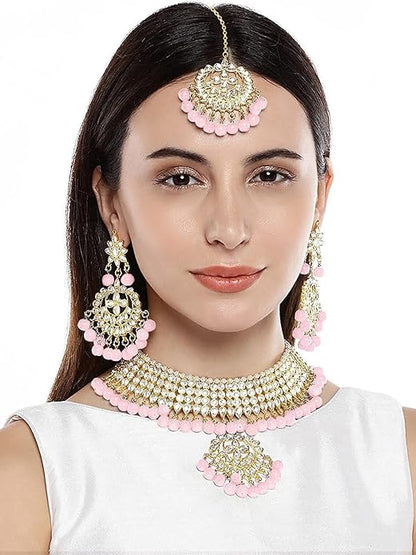 Bridal Kundan Jewellery Pearl Choker Set