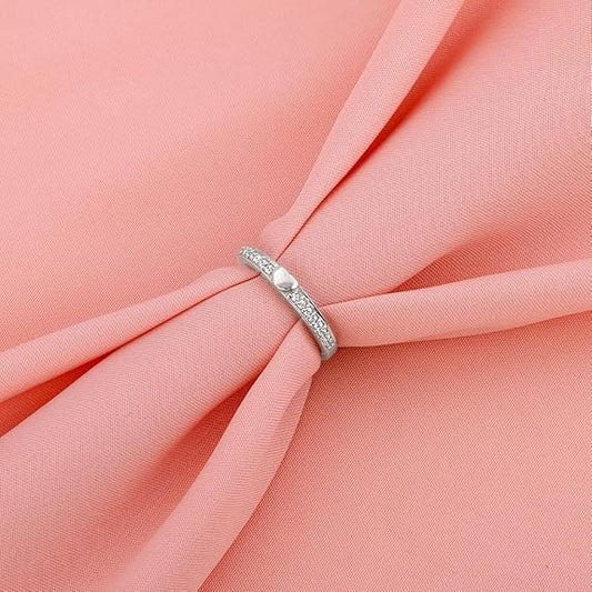 Sterling Silver Hug Ring in 925 Silver Zircon Love Adjustable Design