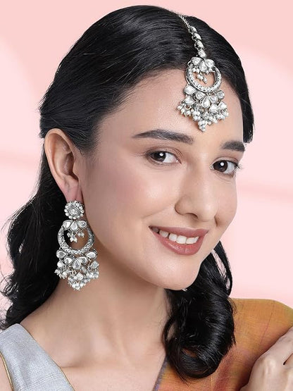 Gold Mangtika Kundan in Traditional Ethnic Jewellery Set Design for Women