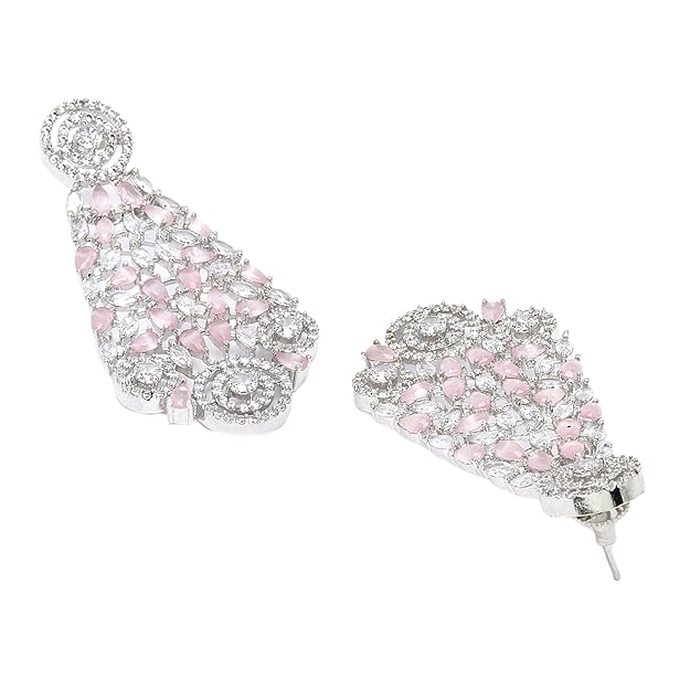 American diamond necklace set with matching earrings