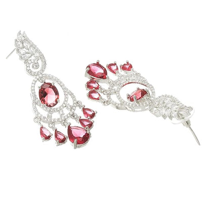 American diamond earrings with classic ethnic design