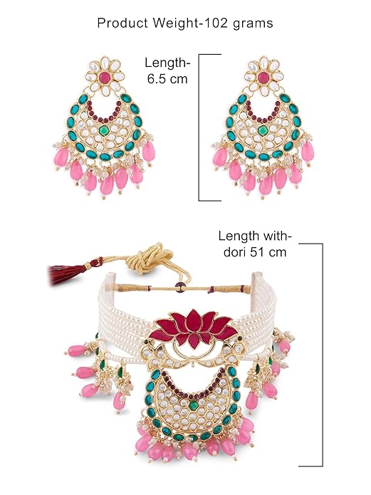 Meenakari necklace set with matching earrings