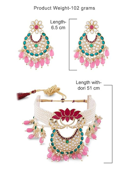 Meenakari necklace set with matching earrings