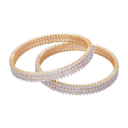 AD Jewellery White American Diamond Bangles
