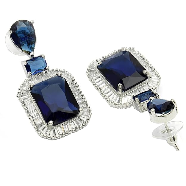Women's diamond drop earrings with modern glamour