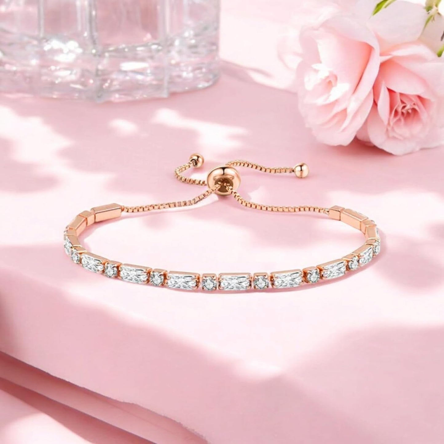 Stylish Cubic Zirconia American Diamond Adjustable Bracelet For Women & Girls Bracelet, Gift for Her