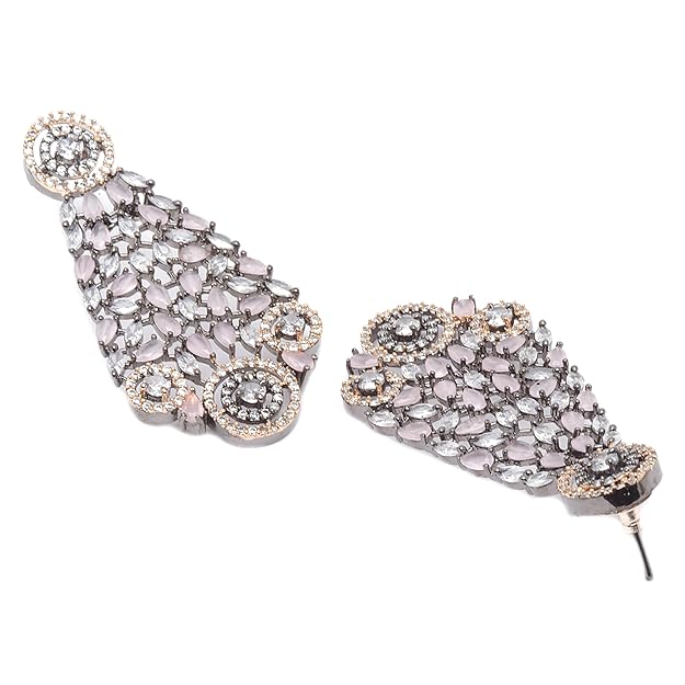 American diamond necklace set with matching earrings