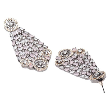 American diamond necklace set with matching earrings