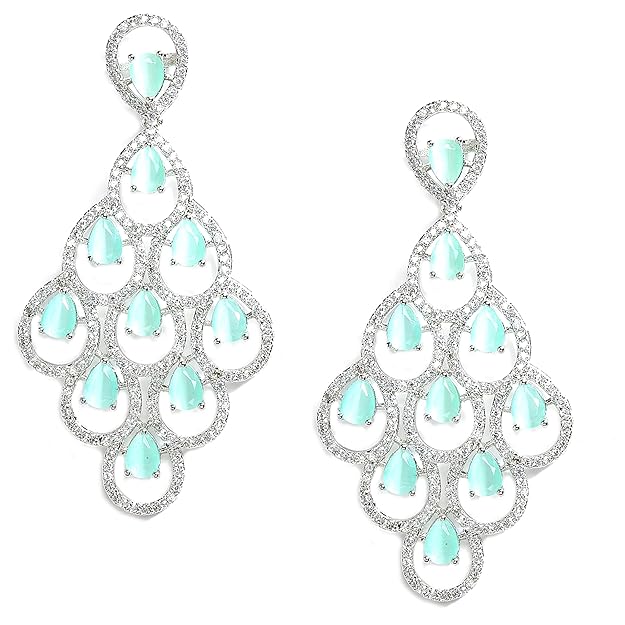 American Diamond Contemporary Drop Earrings