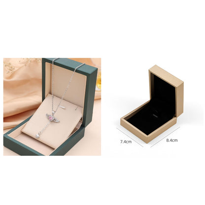 Moving Cupid Heart Angel Wings Tassel Necklace With Crystal Chain Women Jewelry Gift Valentine's Day