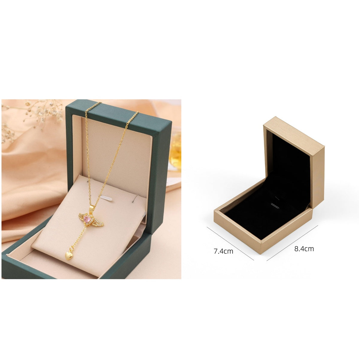 Moving Cupid Heart Angel Wings Tassel Necklace With Crystal Chain Women Jewelry Gift Valentine's Day