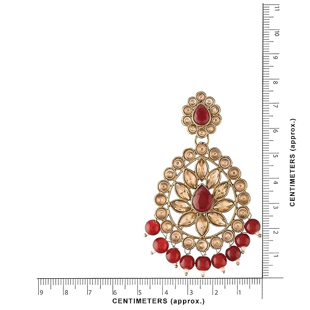 Kundan chandbali earrings in classic Indian ethnic style