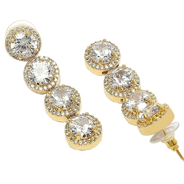 Diamond drop earrings with sparkling statement look